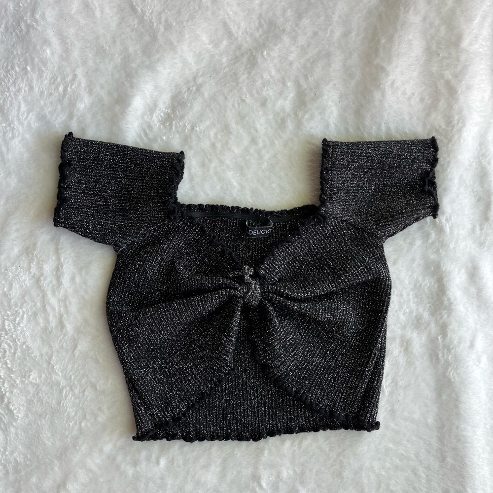 Hot & Delicious Sparkly Butterfly crop Top - Picture 4 of 6